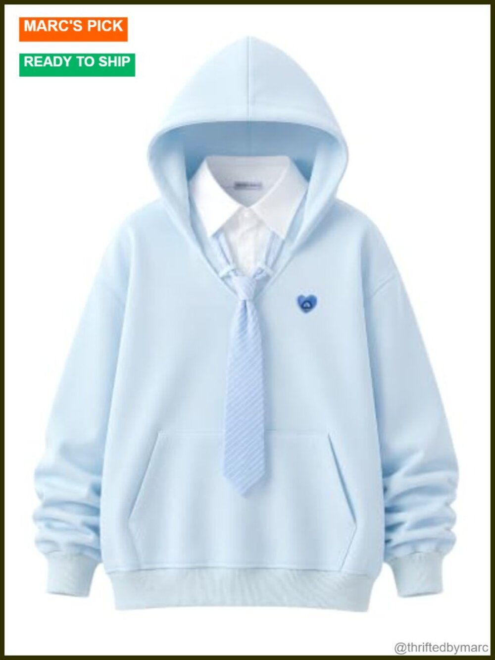 Oversized Patchwork Hoodie with Striped Tie Y2K Novelty Unisex
